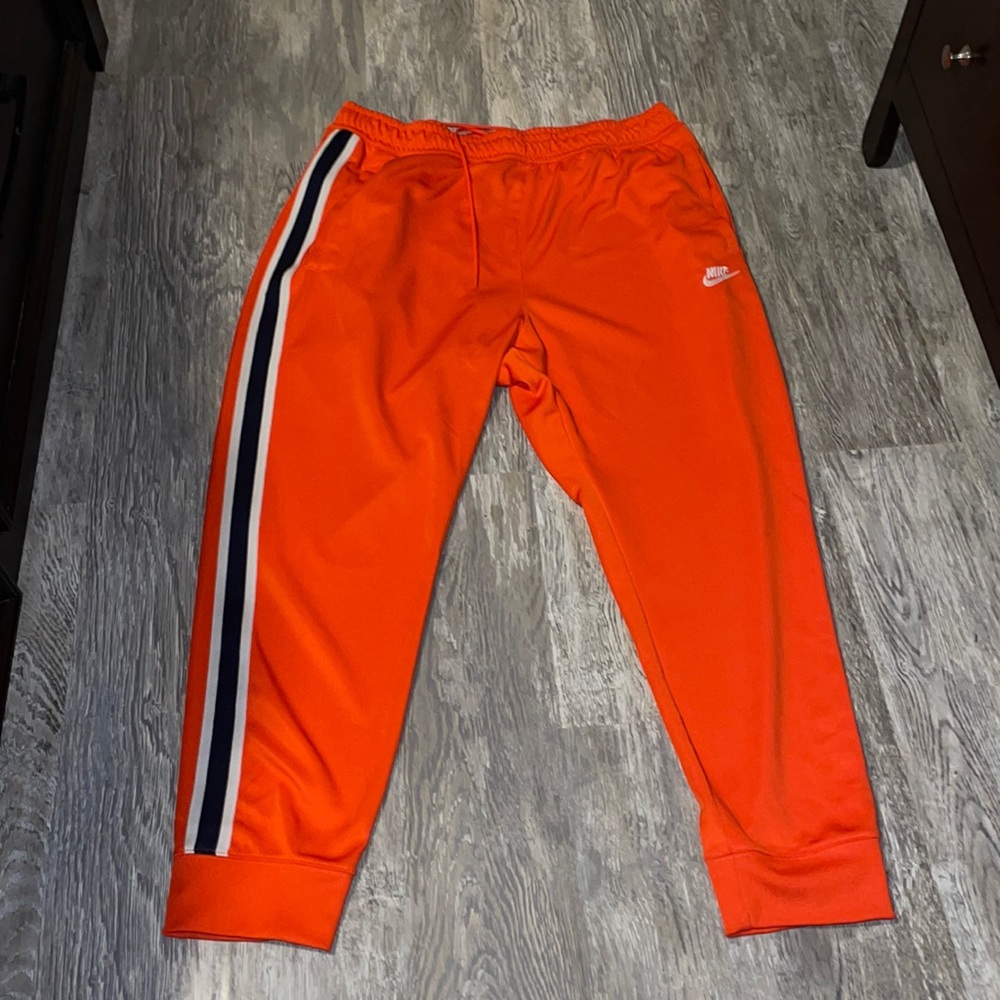 Nike sweatpants  XXL orange white and navy blue gently used retail $120